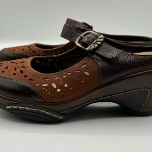 Women's Brown Leather Mary Jane Shoes